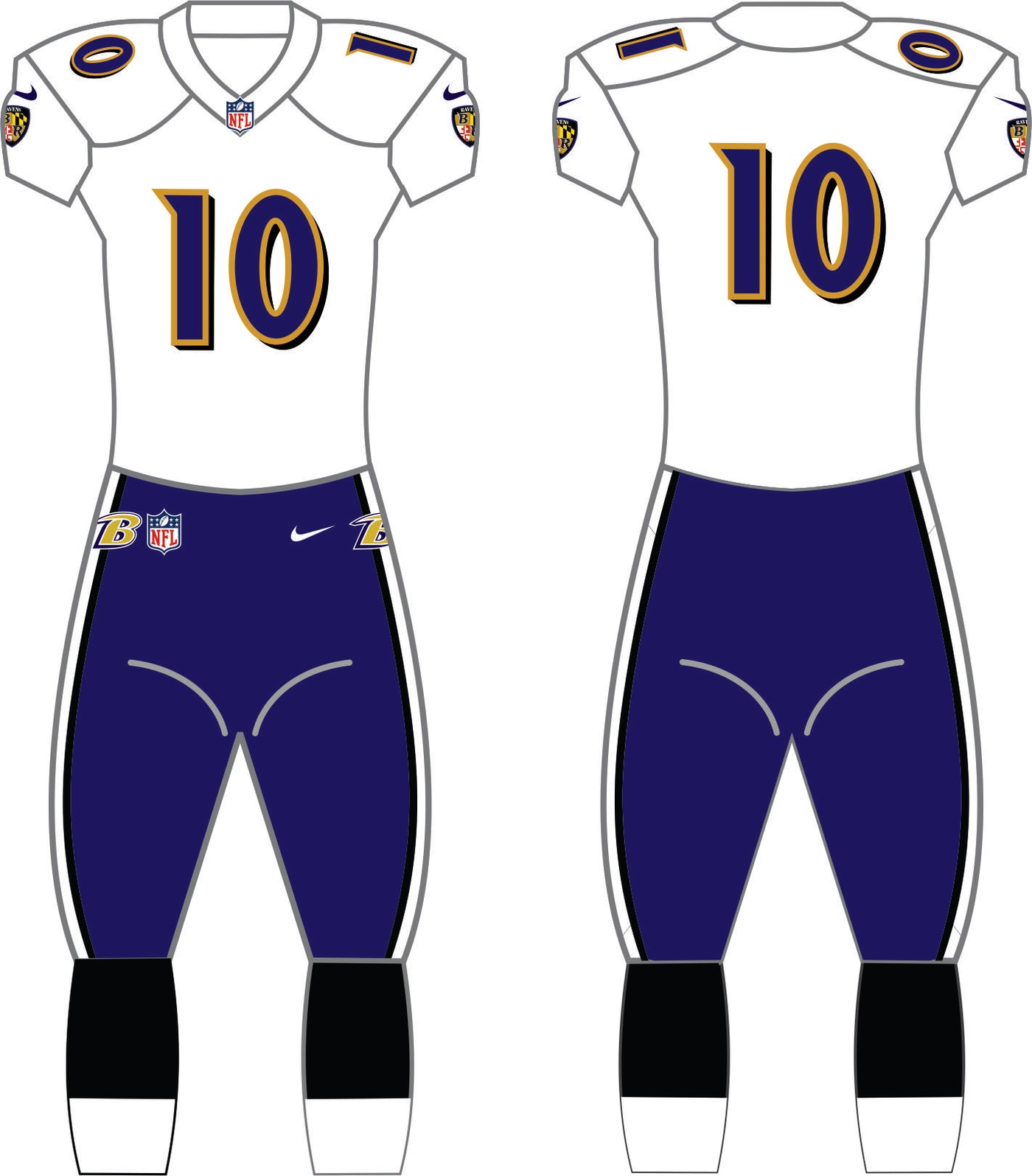 Baltimore Ravens Away Uniform - Official NFL Gear