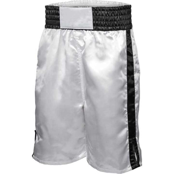 Zees Wears Classic White Boxing Shorts - Premium Satin Fight Trunks