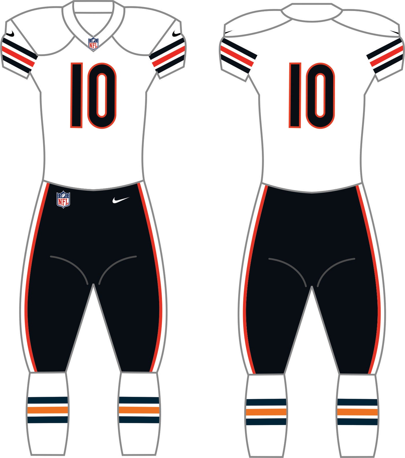 Chicago Bears White Uniform - Official NFL Gear