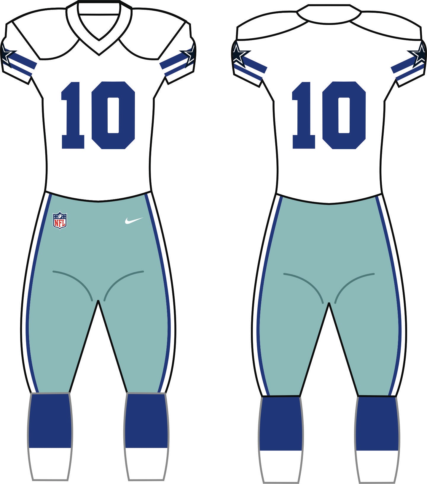 Dallas Cowboys White Uniform - Official NFL Gear