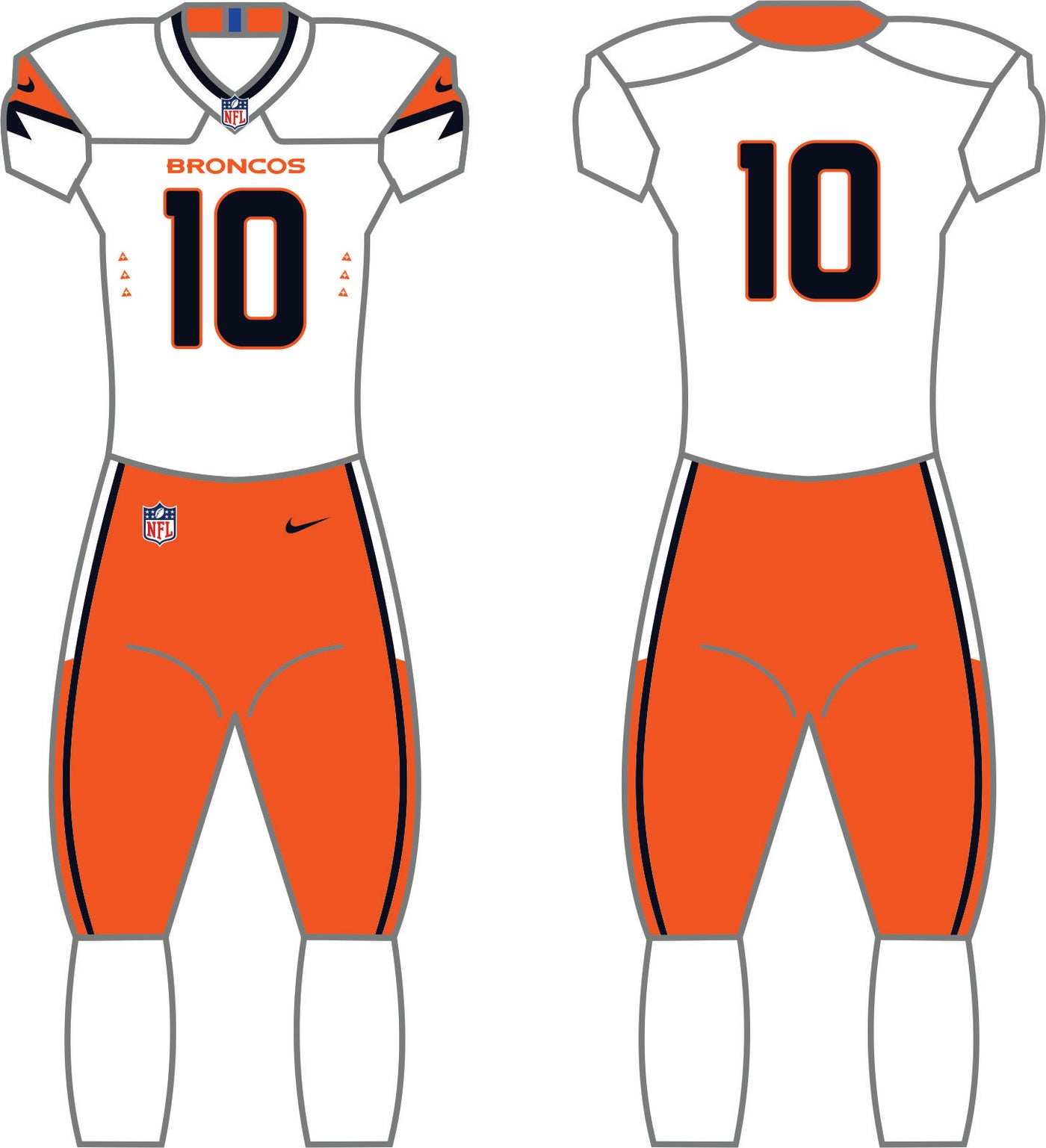 Denver Broncos Away Uniform - Official NFL Gear