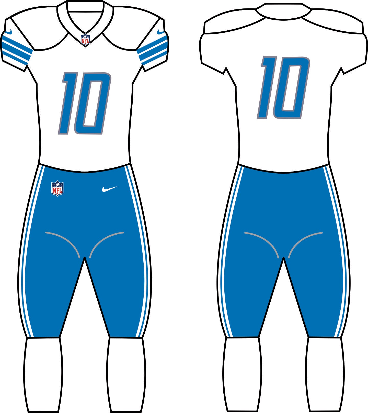 Detroit Lions White Uniform - Official NFL Gear