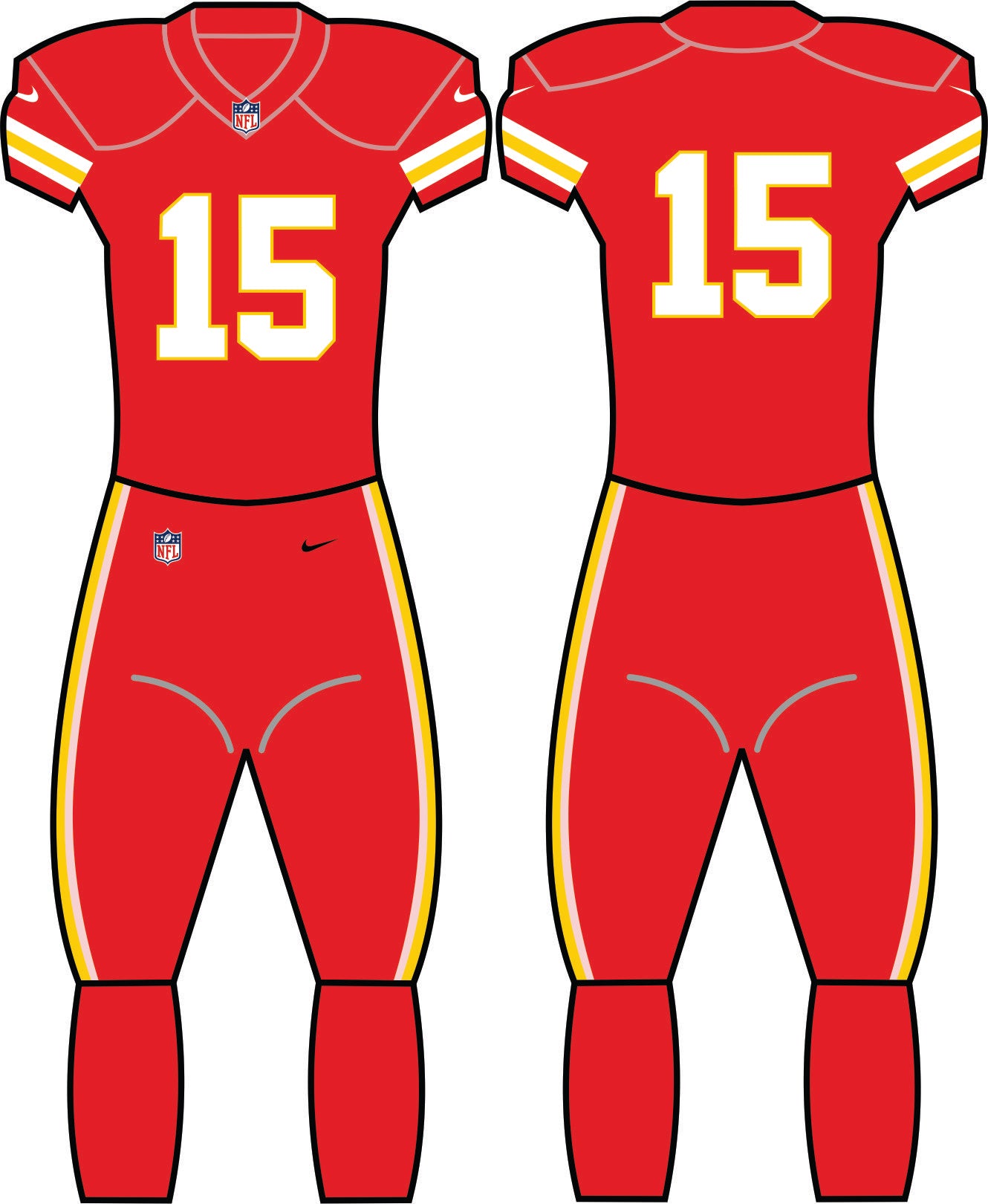 Kansas City Chiefs All Red Uniform - Official NFL Gear