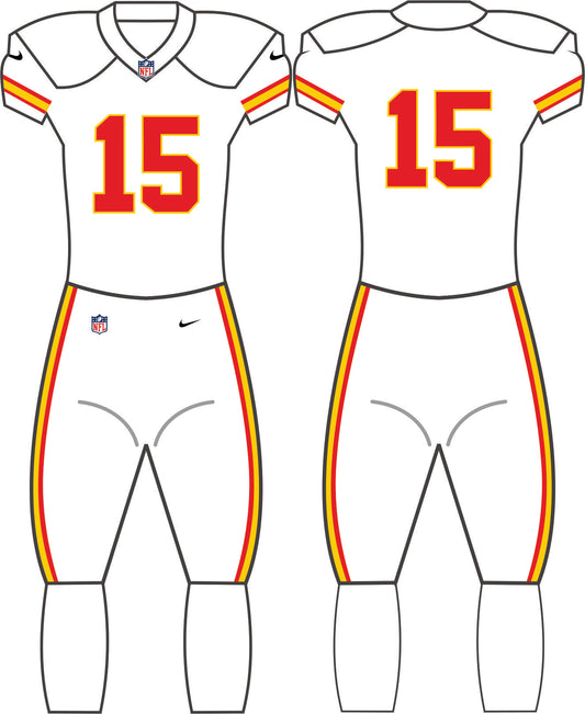 Kansas City Chiefs All White Uniform - Official NFL Gear