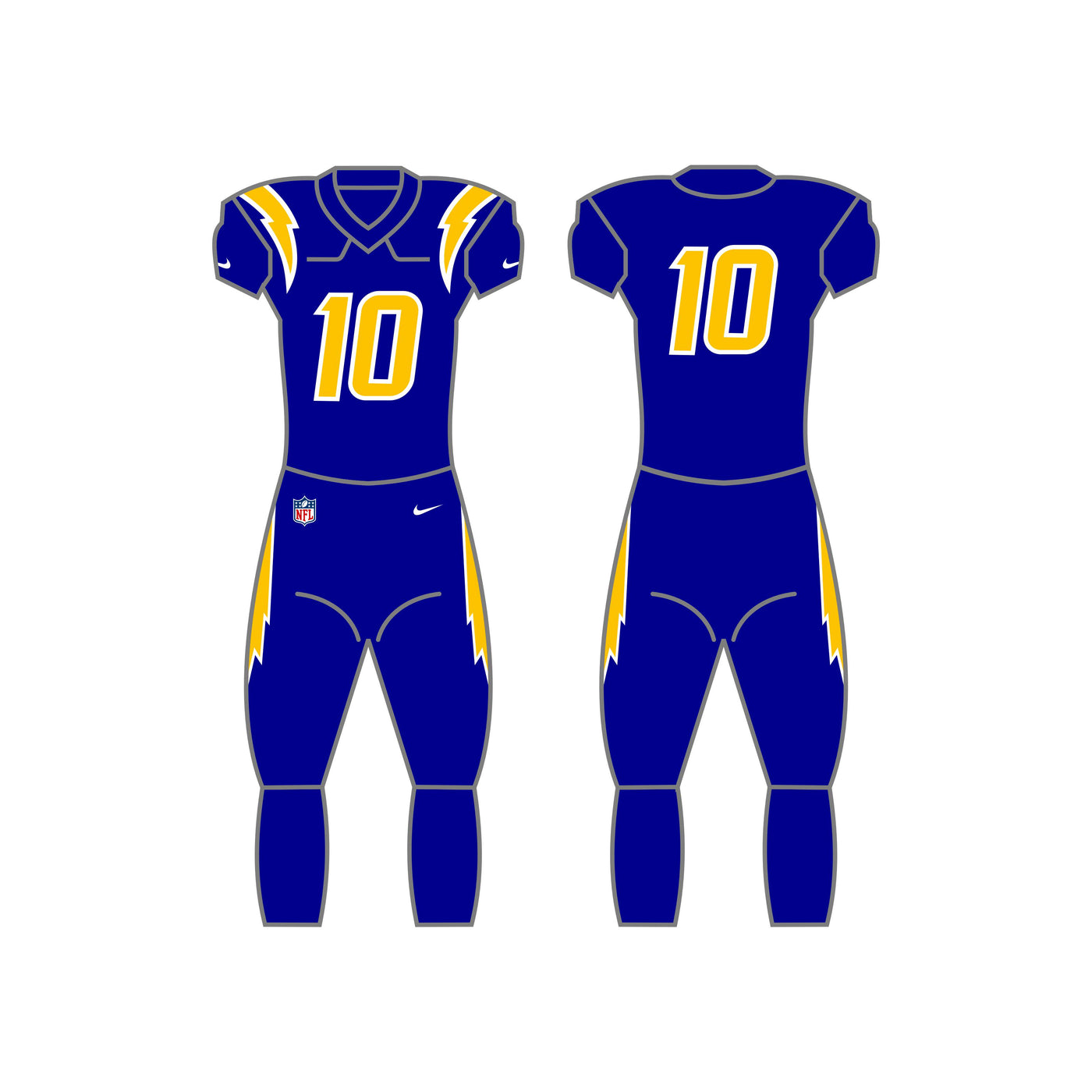 Los Angeles Chargers Alternate Uniform - Official NFL Gear