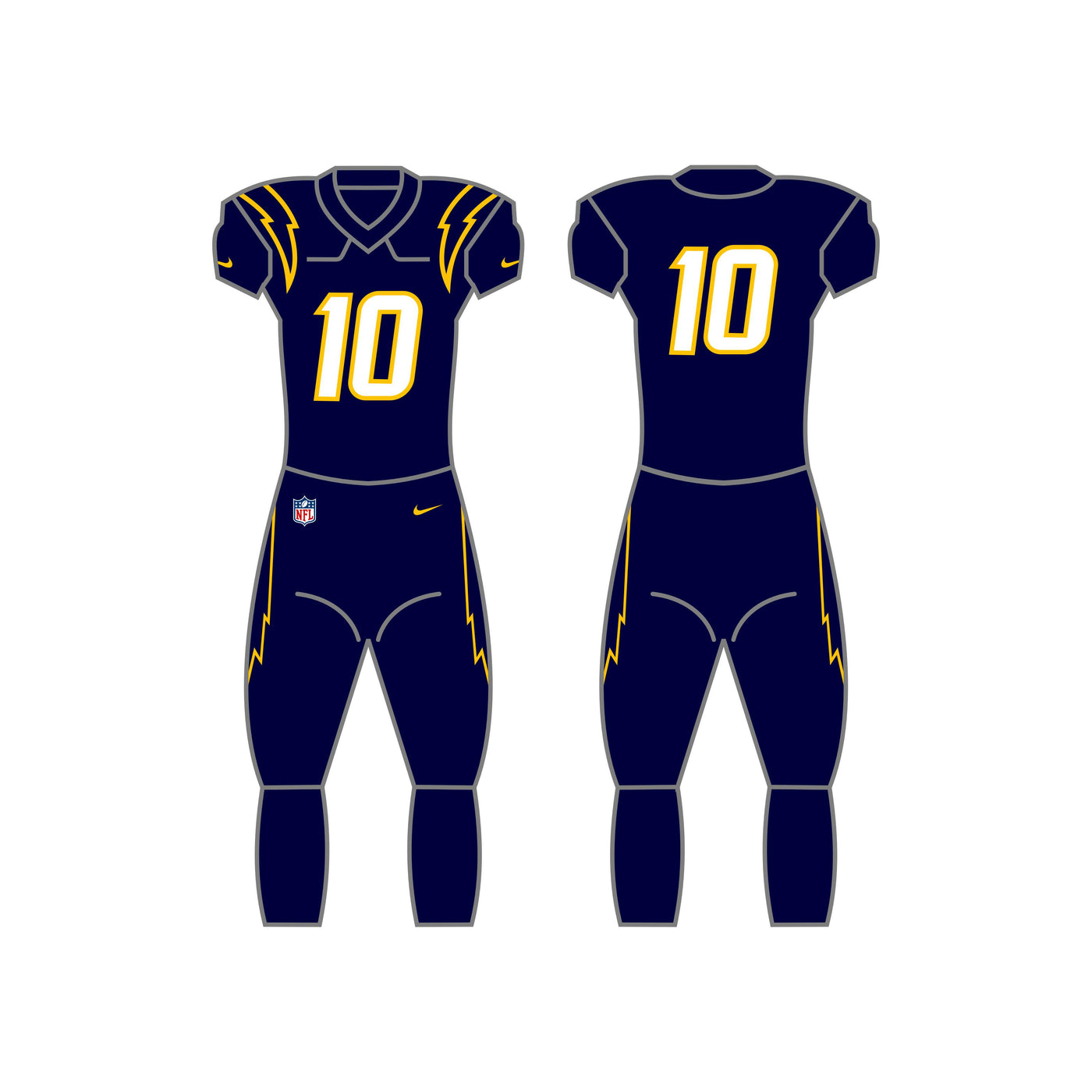 Los Angeles Chargers Color Uniform - Official NFL Gear