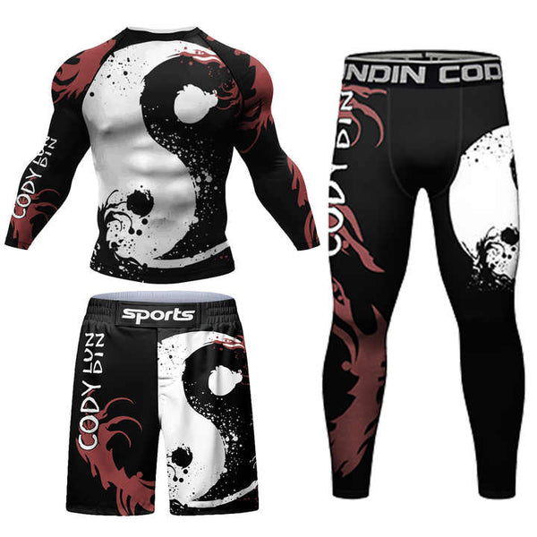 Zees Wears Yin Yang Dragon Compression Set