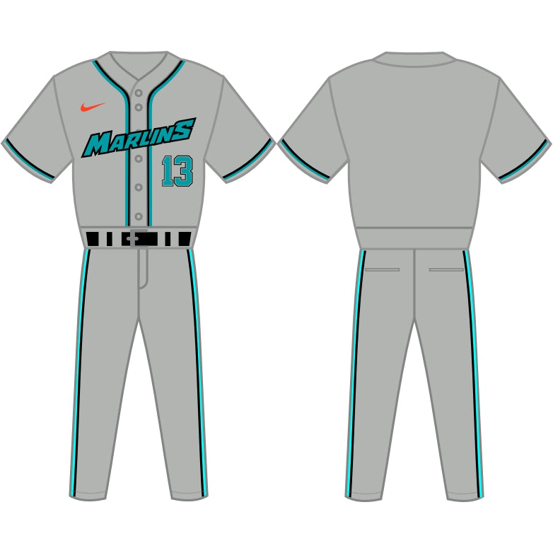 Miami Marlins Road Uniform – Official MLB Gear