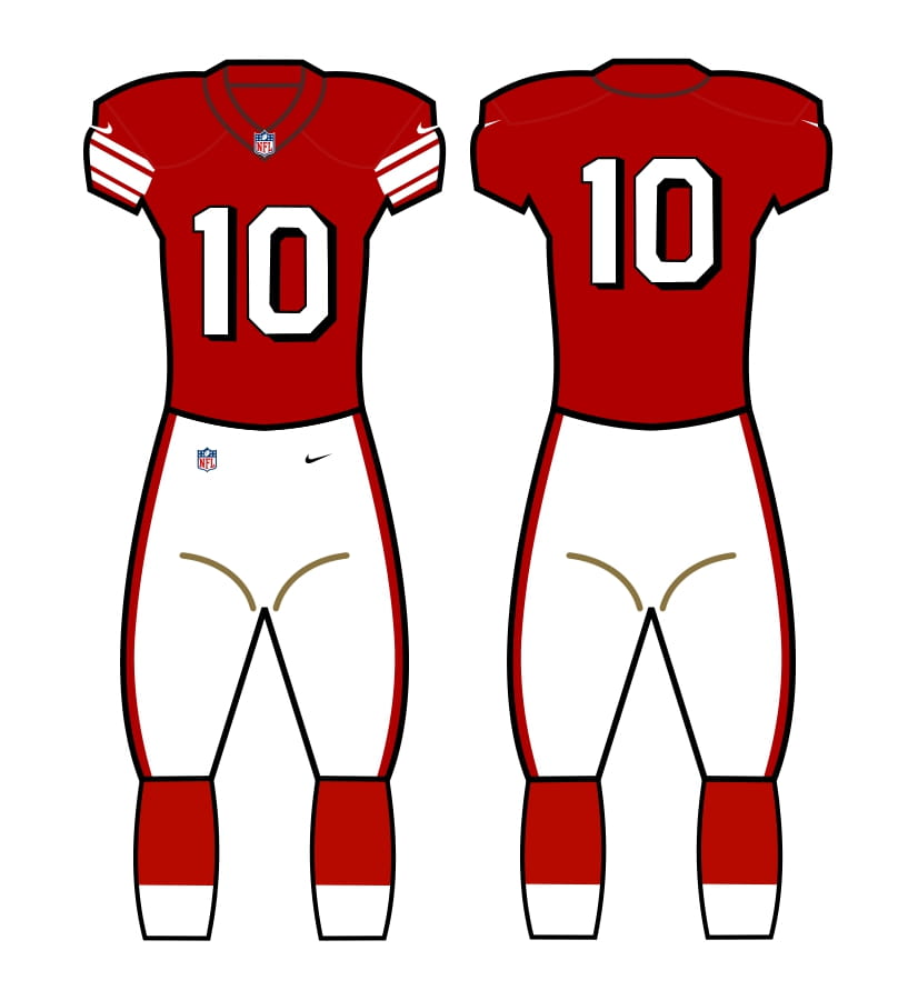 San Francisco 49ers Red Alternate Uniform - Official NFL Gear